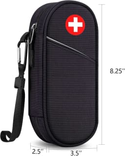 Travel Medication Organizer Bag for Emergency Medical Supplies 2 EpiPens Insulated Pouch Survival Kit Camping Equipment