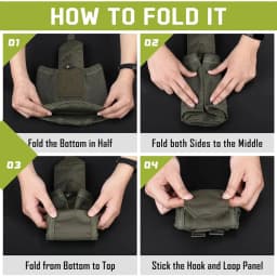 Tactical Molle Dump Pouch Outdoor Roll-Up Drawstring Magazine Utility Folding Waist Bag Mesh Foldable Sport Hunting EDC Pocket