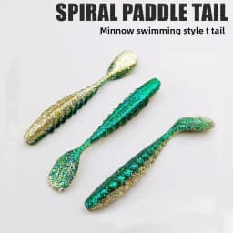 12/16/20pcs Paddle T Tail Soft Bait Swing Wobbler Vibration Swimbait Soft Fishing Lure Swim As Minnow for Bass Pesca
