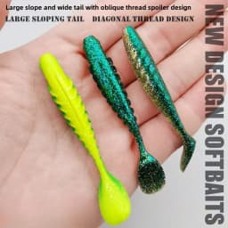 12/16/20pcs Paddle T Tail Soft Bait Swing Wobbler Vibration Swimbait Soft Fishing Lure Swim As Minnow for Bass Pesca
