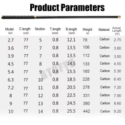 Telescopic Stream Rod 4.5M/5.4M/6.3M/7.2M/8M/9M/10M Carbon Reservoir Pond Fishing Rod Super Light Hard Fiber Hand Fishing Pole
