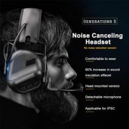 Tactical Earphone Headset Without Sound Pickup Noise Reduction Version Militar Head Wearing Hunting Airsoft Shooting