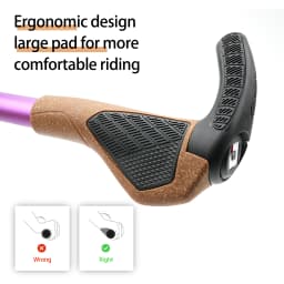 ODI GP3-Pro MTB Grips Ergonomic Comfortable Rubber/Oak Mountain Bike Handlebar Covers with Large Pad Lock-on for Racing Cycling