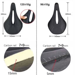 Elitaone Bicycle Saddle Carbon MTB/Road Bike Saddle Super Light Comfort Leather Carbon Cushions 96g