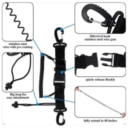 1PC Scuba Diving Dive Canoe Camera Lanyard with Quick Release Buckle and Clips for Under Kayaking Swimming Sports Accessories