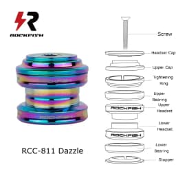 Rockfish Kid's Push Bike Bearing Head Set Balance Bike CNC Headset Aluminium Alloy 29.6mm 34mm Sliding Bike Ultralight Headset