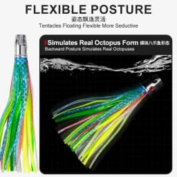 TEASER TR003 55g Copper Head Octopus Squid Skirt Bait Marlin Tuna Saltwater Big Size Trolling Lure UV Deepsea Fishing Tackle