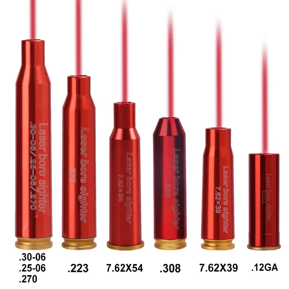 Red Dot Laser Bore Sight 12GA .223/5.56/.308/7.62/.30-06 Cartridge Boresight Brass Laser Bore Sighter Tactical Gun Accessories