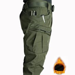 Men's Winter Autumn Softshell Fleece Tactical Pants Military Combat Waterproof Thermal Hiking Camping Climbing Hunting Trousers