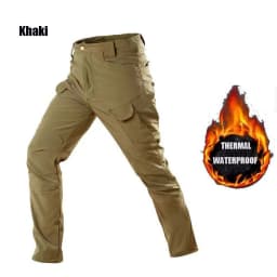 Men's Winter Autumn Softshell Fleece Tactical Pants Military Combat Waterproof Thermal Hiking Camping Climbing Hunting Trousers
