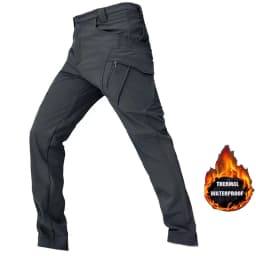 Men's Winter Autumn Softshell Fleece Tactical Pants Military Combat Waterproof Thermal Hiking Camping Climbing Hunting Trousers