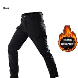 Men's Winter Autumn Softshell Fleece Tactical Pants Military Combat Waterproof Thermal Hiking Camping Climbing Hunting Trousers