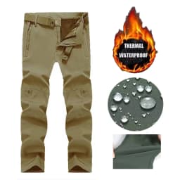Men's Winter Autumn Softshell Fleece Tactical Pants Military Combat Waterproof Thermal Hiking Camping Climbing Hunting Trousers