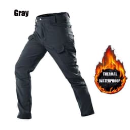 Men's Winter Autumn Softshell Fleece Tactical Pants Military Combat Waterproof Thermal Hiking Camping Climbing Hunting Trousers