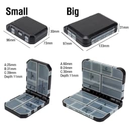 Double-Layer Fishing Tackle Box (10/16 Compartments) - Portable Mini Storage Case for Hooks, Jigs, Swivels, Sinkers