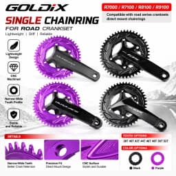 GOLDIX 110BCD Road Gravel Bike Single Chainring CNC Aluminum Narrow Wide Chainwheel for R7000 R8000 R8100 R9200 Crank Power Mete