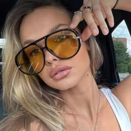 Hiking 2pcs Oversized Pilot Oval Frame Anti Light Glasses Women Punk Style Vintage Double Beam Shades For Lady Outdoor Eyewear