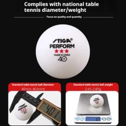 STIGA 3 Stars 40+ Table Tennis Balls ITTF ABS New Material Seamed Ping Pong Balls High Elasticity Durable Training Match Balls