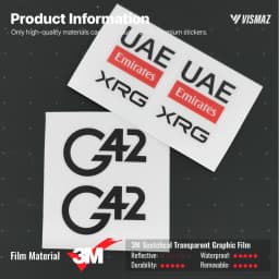 UAE Team XRG G42 Bike Helmet Stickers Cycling Team DIY Decal Waterproof Vinyl Durable Stickers Accessories