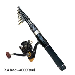 1.5/1.8/2.1/2.4M Fishing Rod Reel Set Ultra Light Carbon Fiber Rod and 5.2:1 Gear Ratio Reel Travel Sea Freshwater Fishing Set