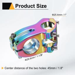 25.4 Bike Stem 45mm Aluminum Alloy Bicycle Handlebar Stem with Hex Wrench Short Handlebar for Mountain Road Bike BMX MTB Cycling