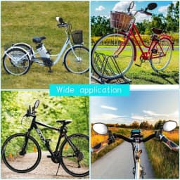 1/2PCS Bike Mirrors, Acrylic Convex Oval Rearview for Cycling360° Rotatable Shockproof Handlebar Mount Mirrors for Mountain &