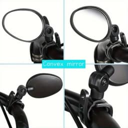 1/2PCS Bike Mirrors, Acrylic Convex Oval Rearview for Cycling360° Rotatable Shockproof Handlebar Mount Mirrors for Mountain &