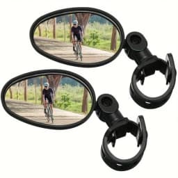 1/2PCS Bike Mirrors, Acrylic Convex Oval Rearview for Cycling360° Rotatable Shockproof Handlebar Mount Mirrors for Mountain &