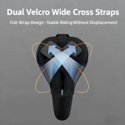 Silicone & Memory Foam Bike Seat Cover, Shock-Absorbing Anti-Slip Cushion, Magic Tape & Drawstring Options for Comfort Riding
