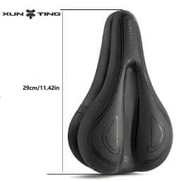 Silicone & Memory Foam Bike Seat Cover, Shock-Absorbing Anti-Slip Cushion, Magic Tape & Drawstring Options for Comfort Riding