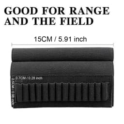 12/14 Rounds Tactical Rifle Ammo Pouch Buttstock Shell Holder Cartridge Carrier Utility Bullet Bandolier Carrier for .223/.30Cal