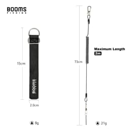 Booms Fishing T07 2m Fishing Rope Fishing Rod Belt Rod Belt Hip Belt Fall Prevention of Spiral Cord Rod Hip Fishing Accessories