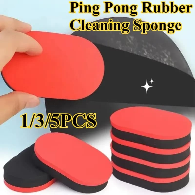 Red Table Tennis Racket Cleaner Sponge, Soft Rubber Eraser Brush for Ping Pong Bat Care, Anti-Dust Cleaning Accessories Kit