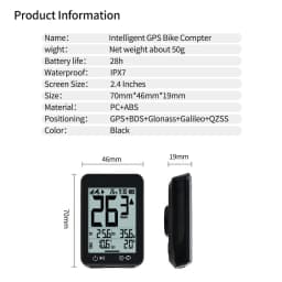 Bicycle Computer GPS Wireless Cycling Odometer Speedometer Stopwatch Tracker LCD Screen with Backlight Bracket Bike Accessories