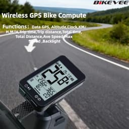 Bicycle Computer GPS Wireless Cycling Odometer Speedometer Stopwatch Tracker LCD Screen with Backlight Bracket Bike Accessories