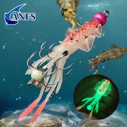 ANFS 3pcs Squid Bait Kit- Ideal for Night Fishing, Squid Fishing Lures ,Amazing Fishing Gift for Angler.