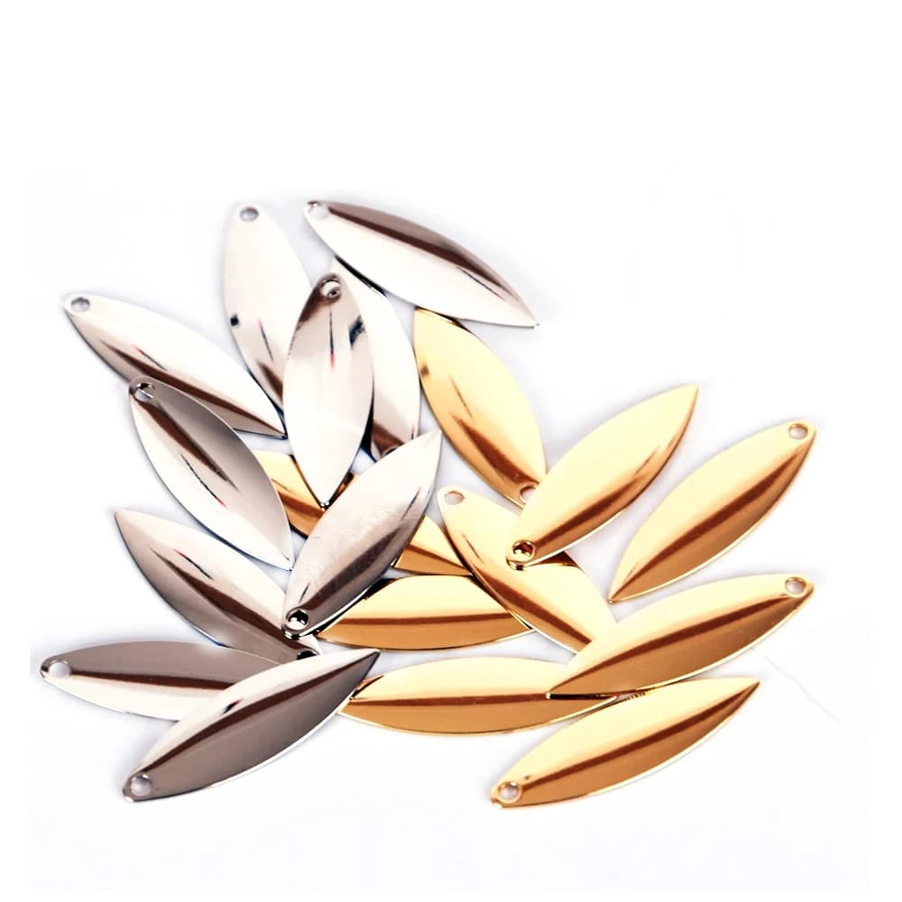 20pcs Bass Sequin Smooth Nickel Metal WillowMetal VIB Lure Blades Fishing Attractor Spinner