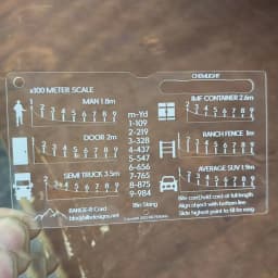 Acrylic Range Finder Card Square Outdoor Auxiliary Ruler Coordinate Grid Reader Hunting Ruler Auxiliary Rangefinder