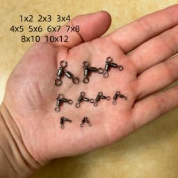 DNDYUJU 50pcs Brass Fishing Rolling Swivels Brass Fishhooks Line Connectors Carp Fishing Accessories Brine Fishing Tackle
