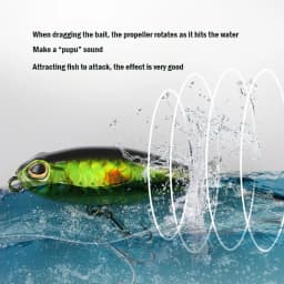 3g 5g 8g Testar Surface Propeller Pencil Bait Topwater Wobbles Artificial Free Rotating Spin Tail Trout Bass Pike Fishing Lure