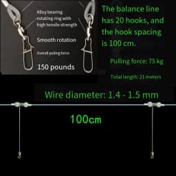 Fishing Gear Sea Fishing Row Hook Longline Handle Boat Fishing Row Line Bottom Hook Tandem Hook Set