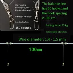 Fishing Gear Sea Fishing Row Hook Longline Handle Boat Fishing Row Line Bottom Hook Tandem Hook Set