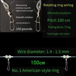 Fishing Gear Sea Fishing Row Hook Longline Handle Boat Fishing Row Line Bottom Hook Tandem Hook Set
