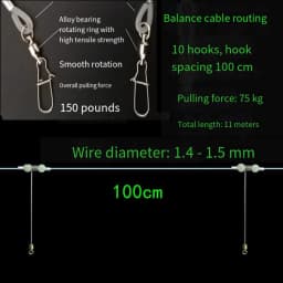 Fishing Gear Sea Fishing Row Hook Longline Handle Boat Fishing Row Line Bottom Hook Tandem Hook Set