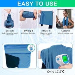 4 Pack Cooling Towels, Soft Breathable Ice Cool Towel for Sports & Outdoor Activities, Quick Dry Sweat Absorbing Cooling