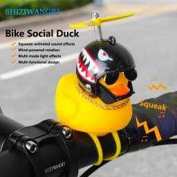 Bicycle Bell Yellow Duck Cartoon Little Yellow Ducks Helmet Head Light Shining Duck Bicycle Bells Handlebar Bicycle Accessories
