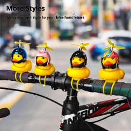 Bicycle Bell Yellow Duck Cartoon Little Yellow Ducks Helmet Head Light Shining Duck Bicycle Bells Handlebar Bicycle Accessories