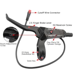 NUTT Electric Scooter 4 Piston Hydraulic Disc Brake Power-off Oil Disk for Zero 10X/11X, Vsett 10+/9+, Kaabo Wolf Warrior 11