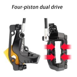 NUTT Electric Scooter 4 Piston Hydraulic Disc Brake Power-off Oil Disk for Zero 10X/11X, Vsett 10+/9+, Kaabo Wolf Warrior 11