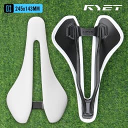RYET Full Carbon Bicycle Saddle Ultralight 81g/87g Leather Top 7x9mm Carbon Rails 143/155mm for Road MTB Gravel Bike Accessory